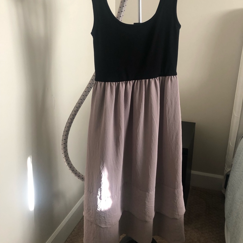 Black and tan sleeveless Dress